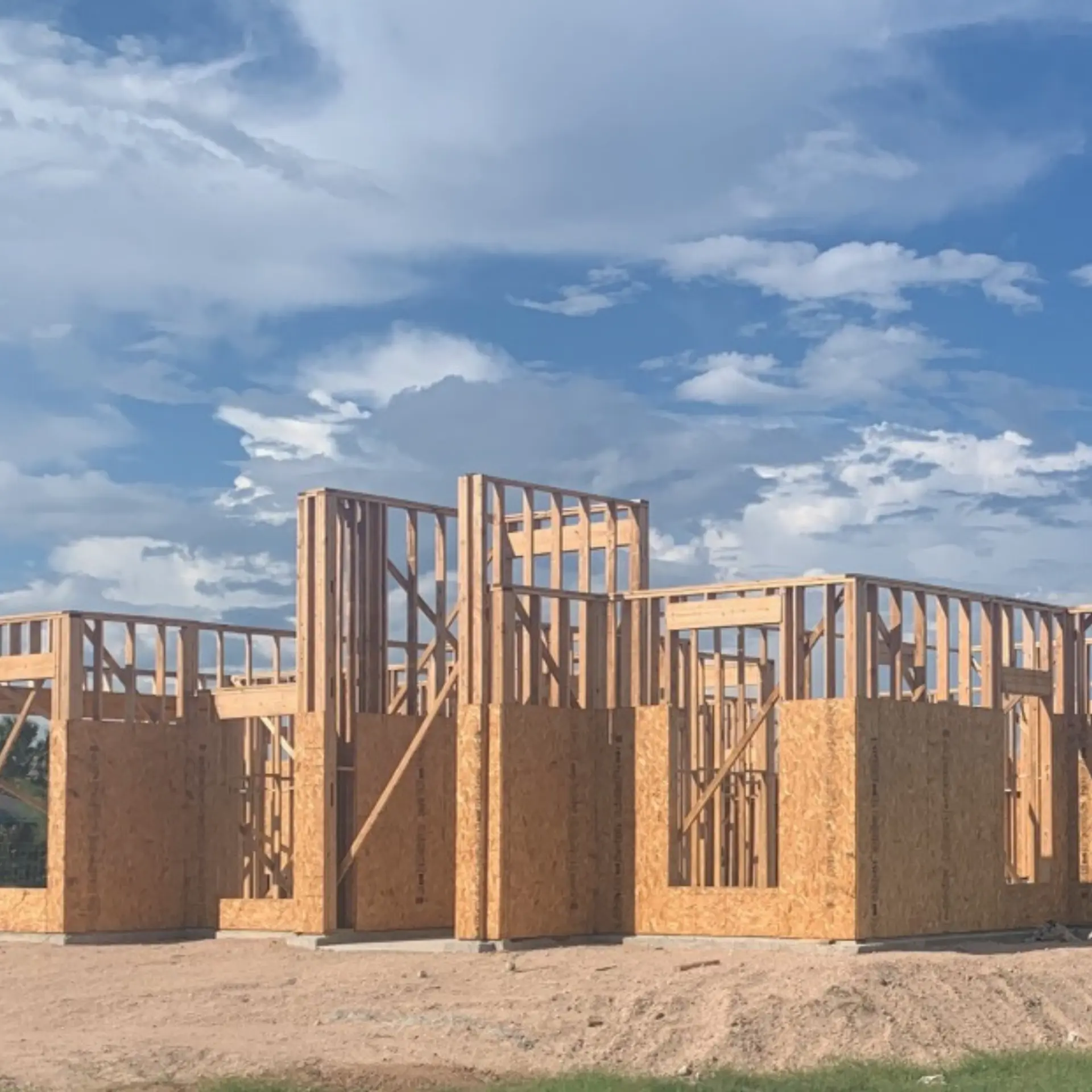 Wood framing of a new home under construction by J&J Building Solutions